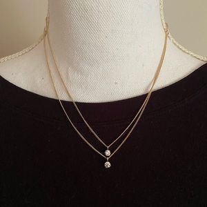 Gold-Tone Double Drop Necklace